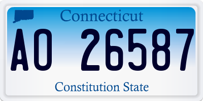 CT license plate AO26587