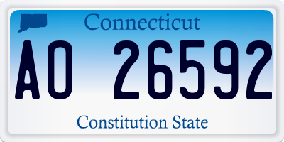 CT license plate AO26592