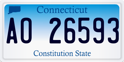CT license plate AO26593