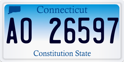 CT license plate AO26597