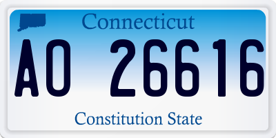 CT license plate AO26616
