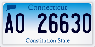 CT license plate AO26630