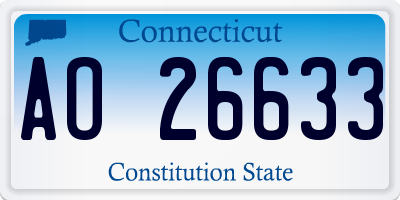 CT license plate AO26633