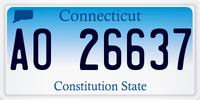 CT license plate AO26637