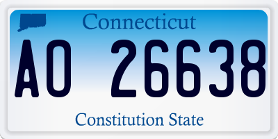 CT license plate AO26638