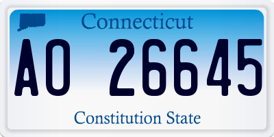 CT license plate AO26645