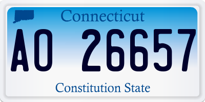 CT license plate AO26657