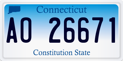 CT license plate AO26671