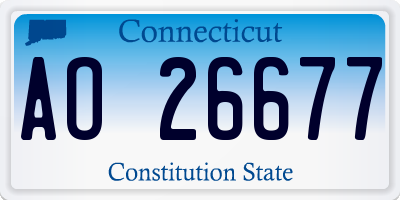 CT license plate AO26677