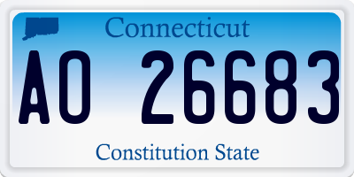 CT license plate AO26683