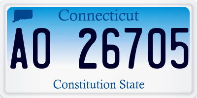 CT license plate AO26705