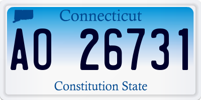 CT license plate AO26731