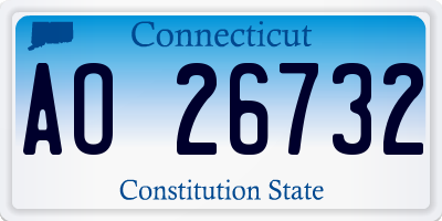 CT license plate AO26732