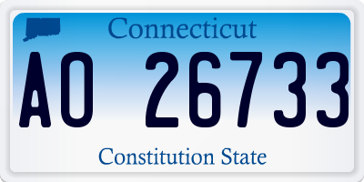 CT license plate AO26733