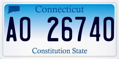 CT license plate AO26740