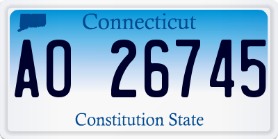 CT license plate AO26745