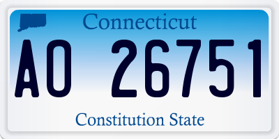 CT license plate AO26751