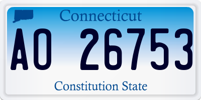 CT license plate AO26753
