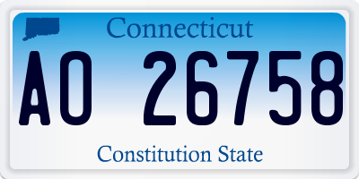 CT license plate AO26758