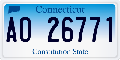 CT license plate AO26771