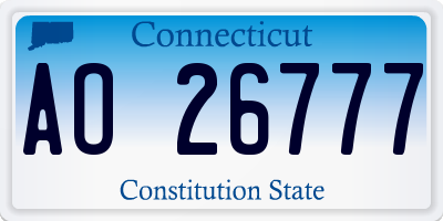 CT license plate AO26777