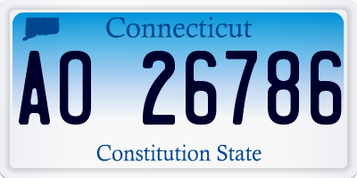 CT license plate AO26786