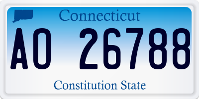 CT license plate AO26788