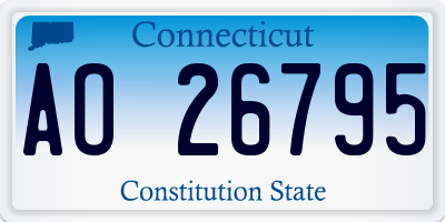 CT license plate AO26795