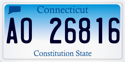 CT license plate AO26816