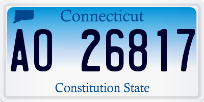 CT license plate AO26817