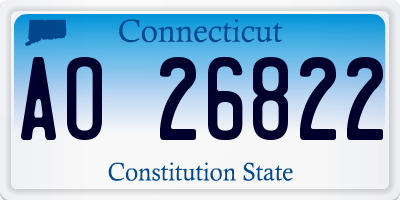 CT license plate AO26822