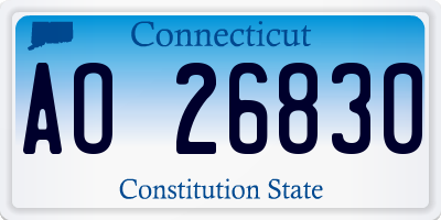 CT license plate AO26830