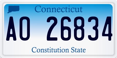 CT license plate AO26834