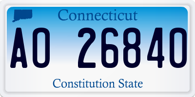 CT license plate AO26840