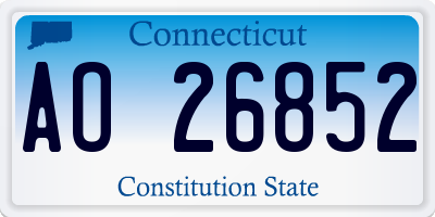CT license plate AO26852