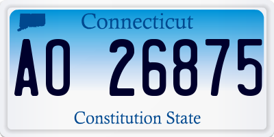 CT license plate AO26875