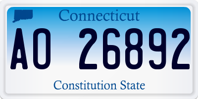 CT license plate AO26892