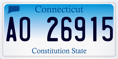 CT license plate AO26915