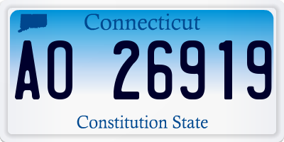 CT license plate AO26919