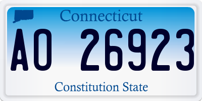 CT license plate AO26923