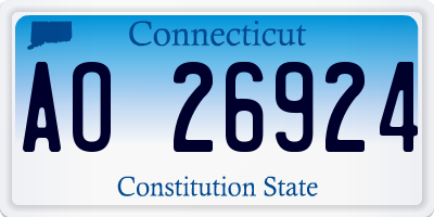 CT license plate AO26924