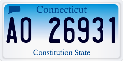 CT license plate AO26931