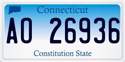 CT license plate AO26936