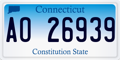 CT license plate AO26939