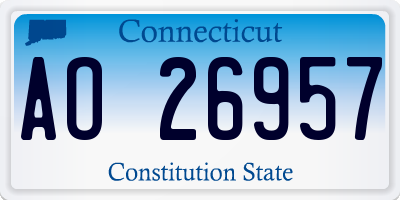 CT license plate AO26957