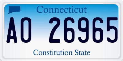 CT license plate AO26965