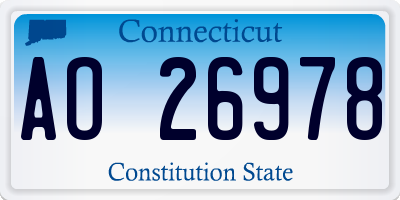 CT license plate AO26978
