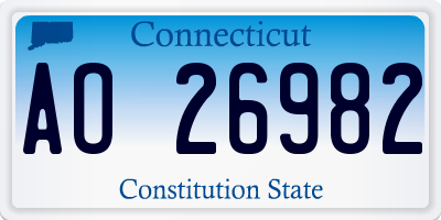 CT license plate AO26982