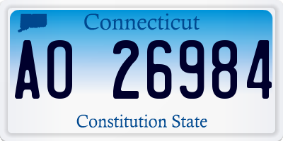CT license plate AO26984