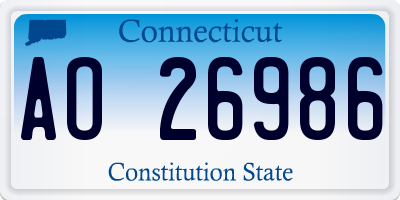 CT license plate AO26986